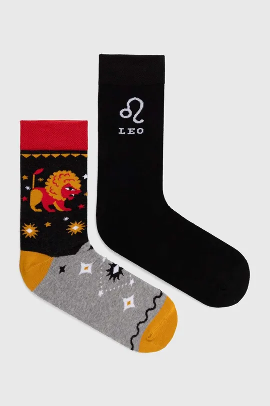 viacfarebná Bavlnené ponožky pánske z kolekcie Zverokruh - Lev (2-pack) viac farieb Pánsky