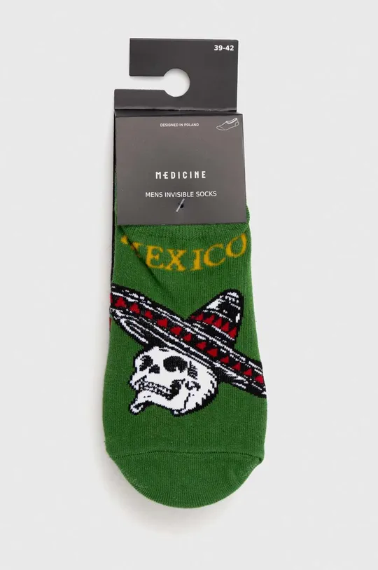 Skarpetki bawełniane męskie z meksykańskimi motywami (3-pack) kolor multicolor 75 % Bawełna, 23 % Poliamid, 2 % Elastan