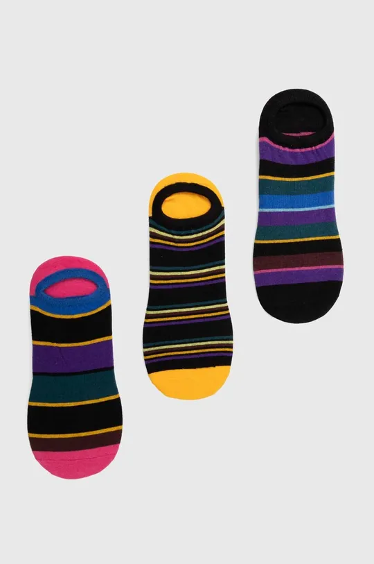 multicolor Skarpetki bawełniane męskie w paski (3-pack) kolor multicolor Męski