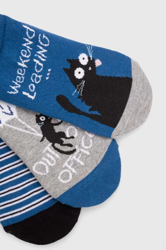 Bavlněné ponožky pánské s kočkami (3-pack) více barev vícebarevná
