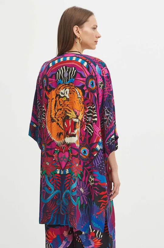 Kimono damskie wzorzyste kolor multicolor 100 % Wiskoza