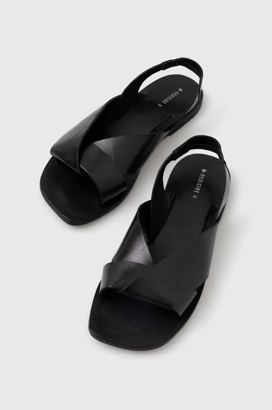 Kožené sandále dámske čierna farba Zvršok: 100 % Prírodná koža Vnútro: 100 % Prírodná koža Podrážka: 100 % TPR