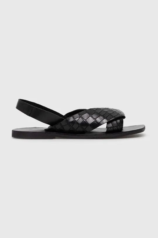 Kožené sandály dámské černá barva černá