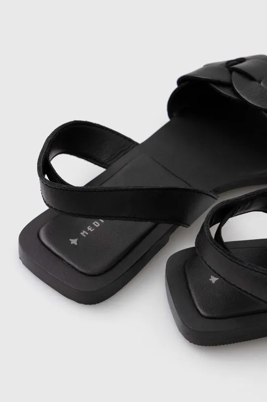 Kožené sandále dámske čierna farba Dámsky