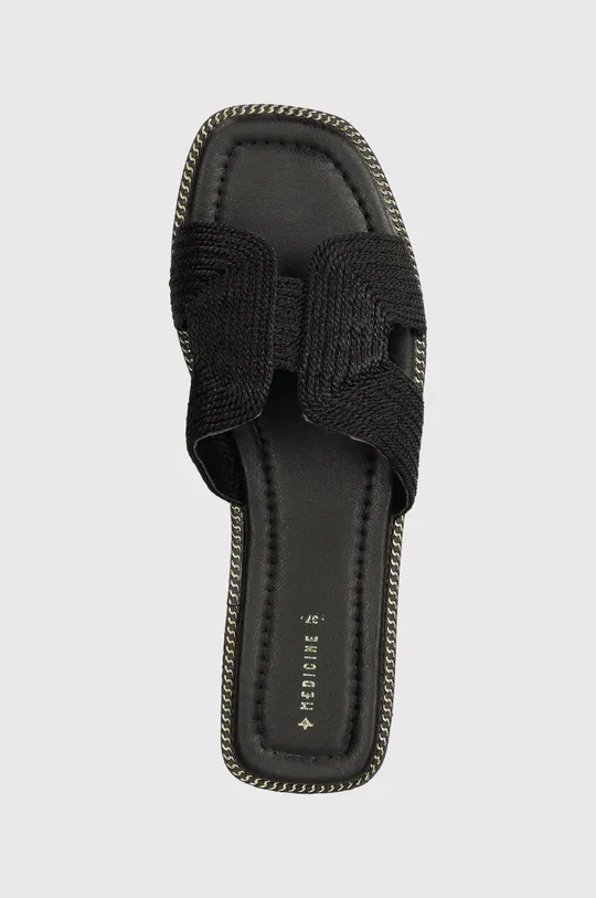 Pantofle dámské s texturou černá barva Dámský