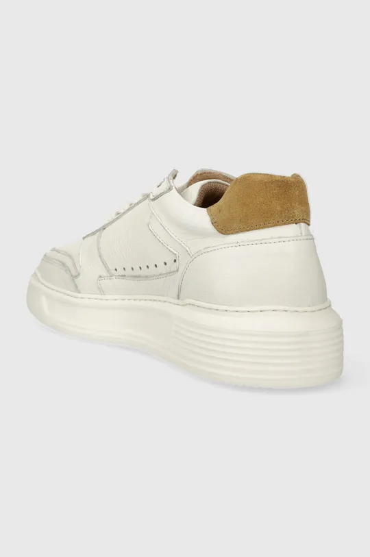 biały Sneakersy skórzane męskie kolor biały