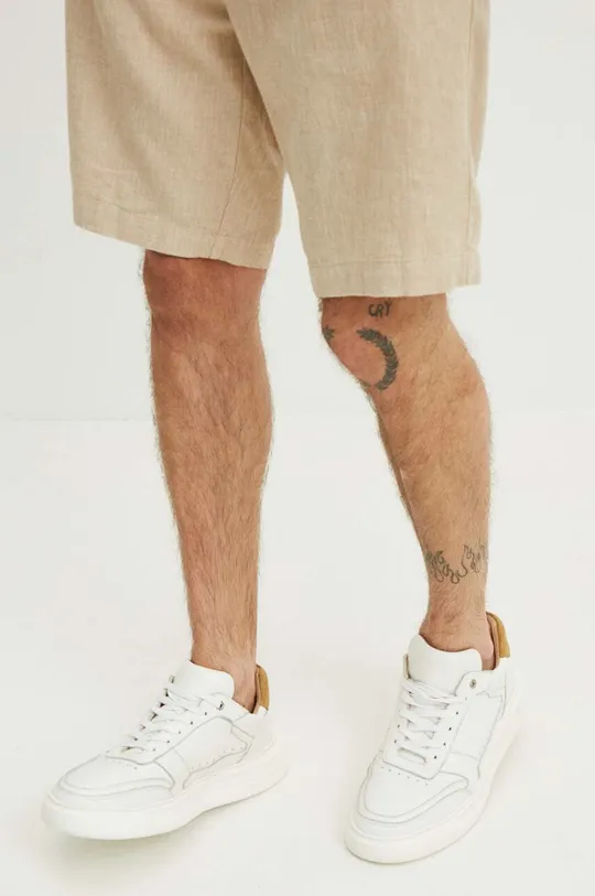 Sneakersy skórzane męskie kolor biały