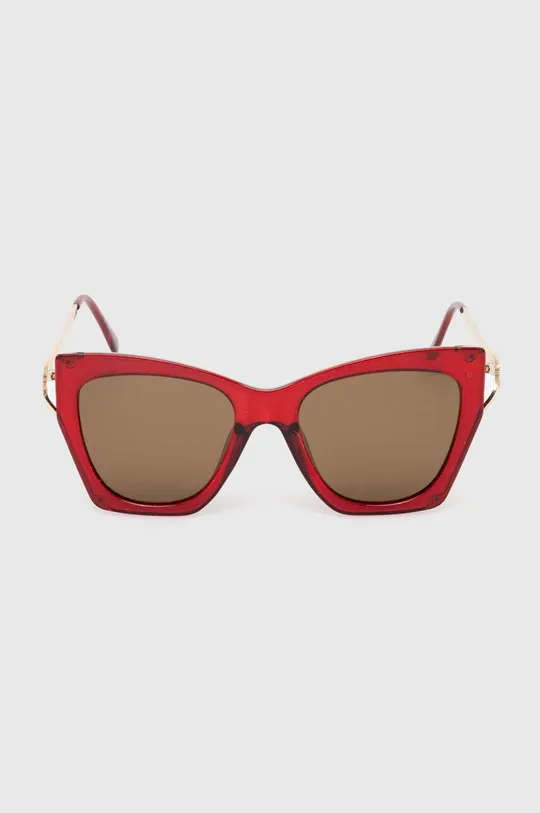 Slnečné okuliare dámske červená farba Hlavný materiál: 95 % Polykarbonát, 5 % Meď Doplnkový materiál: 100 % Triacetát