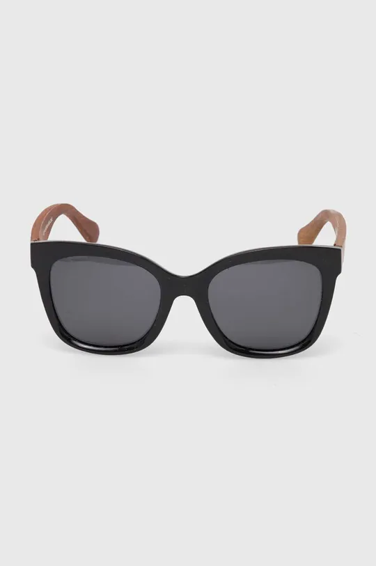 Okulary przeciwsłoneczne damskie z polaryzacją kolor czarny Oprawki: 50 % Drewno, 50 % Poliwęglan, Szkła: 100 % Triacetat