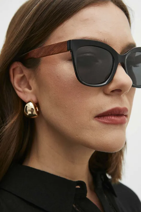 Okulary przeciwsłoneczne damskie z polaryzacją kolor czarny