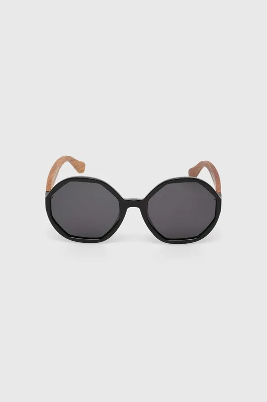 Okulary przeciwsłoneczne damskie z polaryzacją kolor czarny Oprawki: 50 % Drewno, 50 % Poliwęglan Szkła: 100 % Triacetat