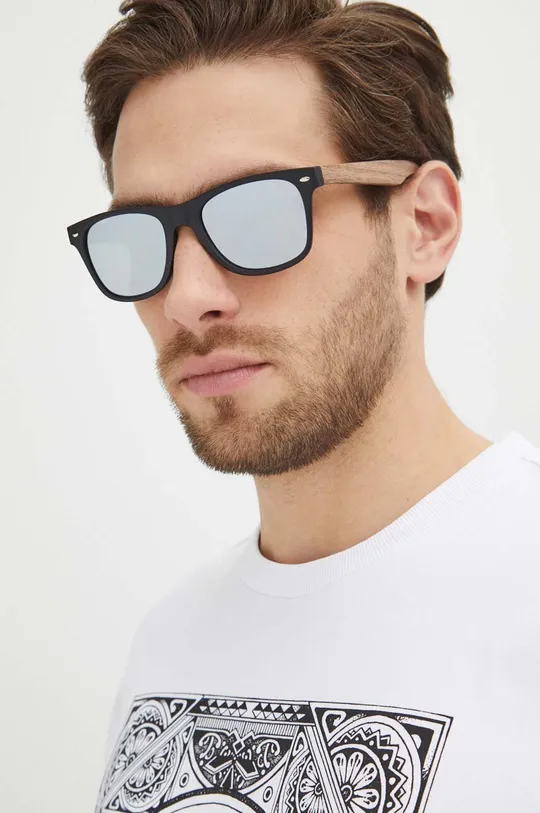 czarny Okulary przeciwsłoneczne męskie z powłoką Revo i polaryzacją kolor czarny Męski
