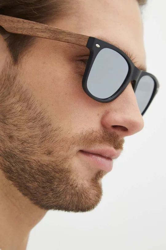 Okulary przeciwsłoneczne męskie z powłoką Revo i polaryzacją kolor czarny Męski