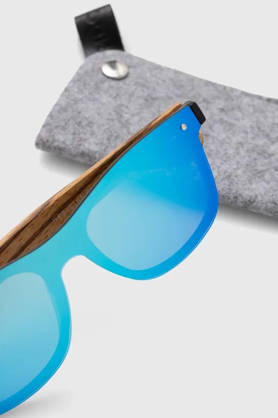 Okulary przeciwsłoneczne męskie z powłoką Revo i polaryzacją kolor srebrny Materiał główny: 50 % Drewno, 50 % Poliwęglan, Materiał dodatkowy: 100 % Triacetat
