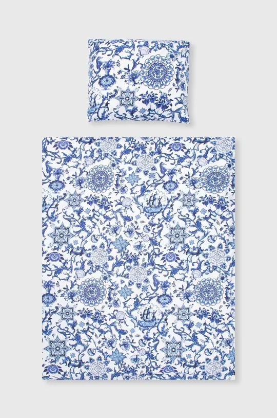 Komplet pościeli bawełnianej wzorzystej 150 x 200 cm kolor niebieski niebieski