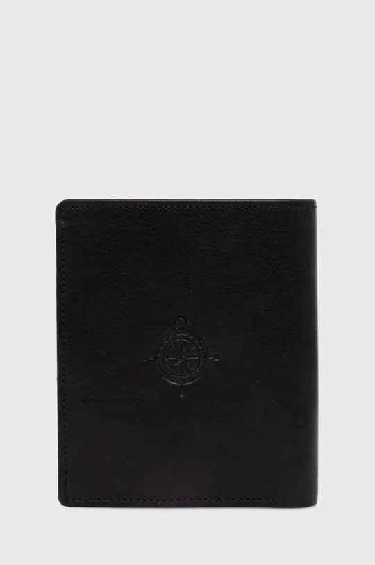 Kožená peňaženka pánska hladká čierna farba čierna