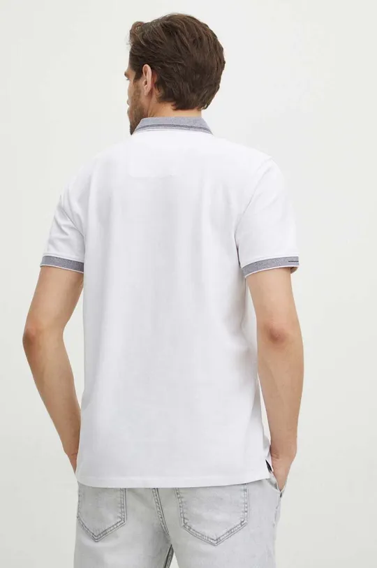 Bavlněné polo tričko pánské bílá barva 98 % Bavlna, 2 % Elastan