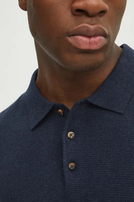námořnická modř Polo tričko pánské s texturou tmavomodrá barva