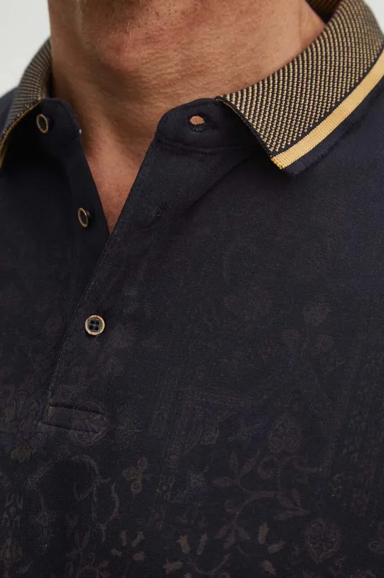 Bavlněné polo tričko pánské s elastanem černá barva Pánský