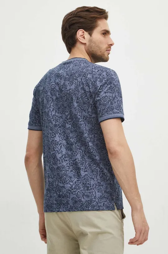 Polo tričko pánské se vzorem modrá barva <p>50 % Bavlna, 50 % Polyester</p>