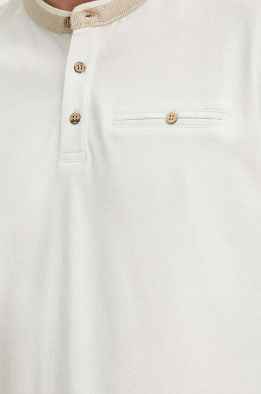 Bavlnené polo tričko pánske biela farba Pánsky