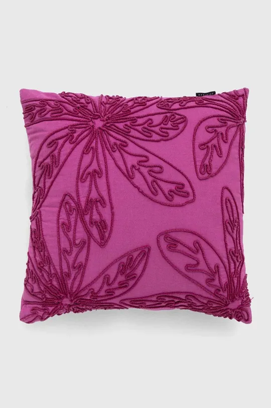 Poszewka dekoracyjna na poduszkę z ozdobną aplikacją 45 x 45 cm kolor różowy różowy