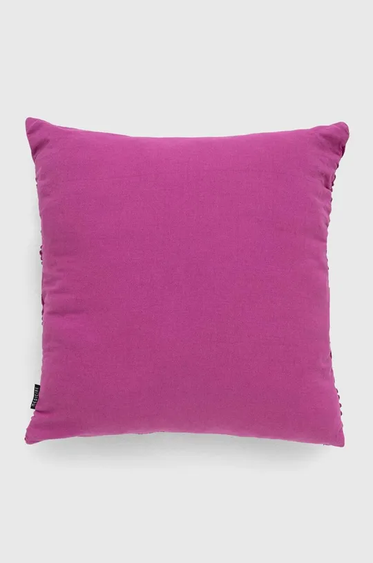 Dekoratívna obliečka na vankúš s ozdobnou aplikáciou 45 x 45 cm ružová farba <p>100 % Bavlna</p>