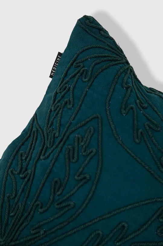 Poszewka dekoracyjna na poduszkę z ozdobną aplikacją 45 x 45 cm kolor zielony 100 % Bawełna