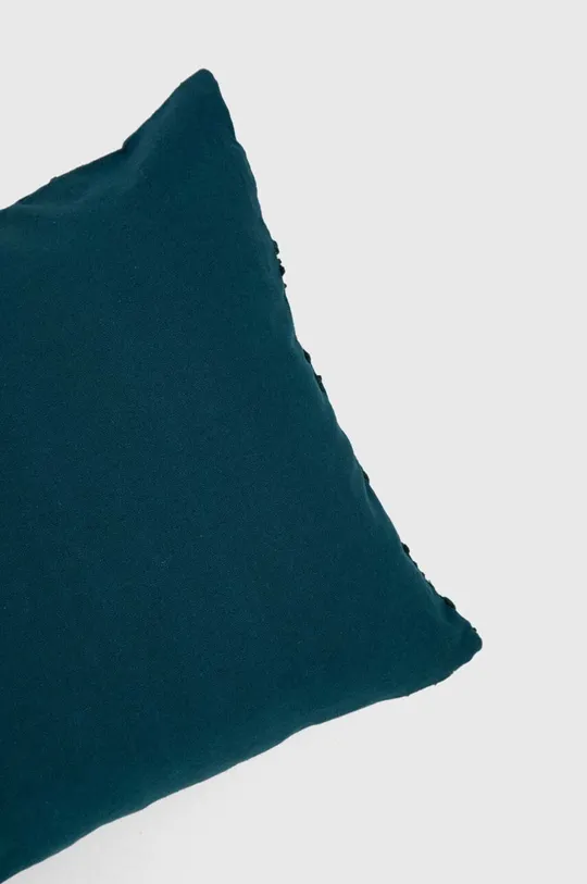 tyrkysová Dekoratívna obliečka na vankúš s ozdobnou aplikáciou 45 x 45 cm zelená farba