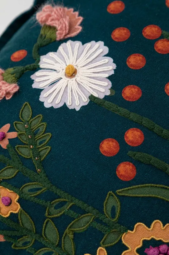 multicolor Poszewka dekoracyjna na poduszkę z ozdobną aplikacją 45 x 45 cm kolor multicolor