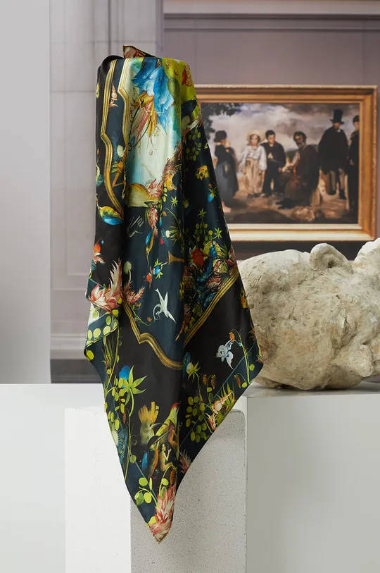 vícebarevná Hedvábný šátek dámský z kolekce Eviva L'arte více barev Dámský
