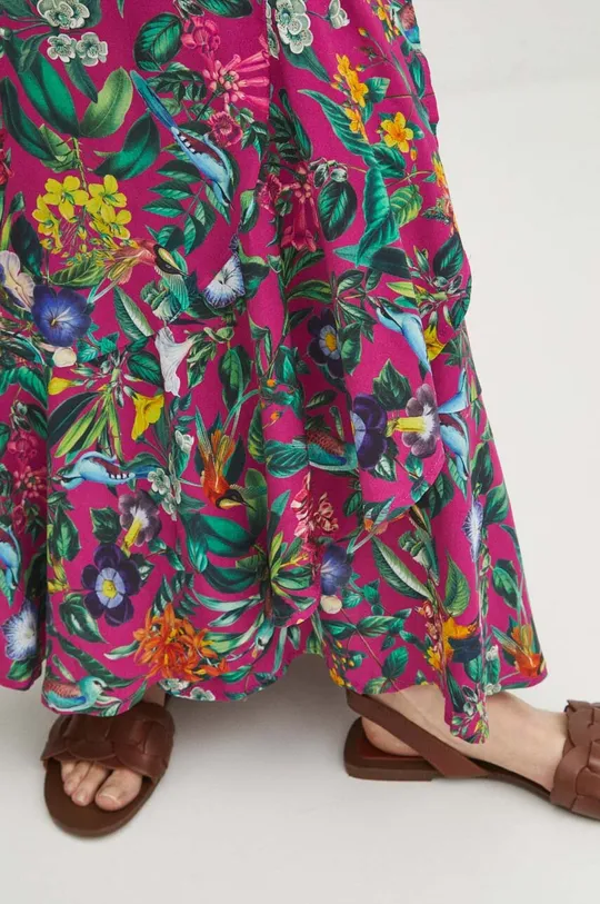 fioletowy Spódnica damska maxi z wiskozy kolor fioletowy