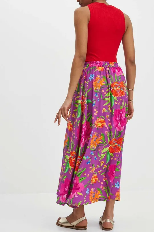Spódnica damska maxi wzorzysta kolor różowy 100 % Wiskoza