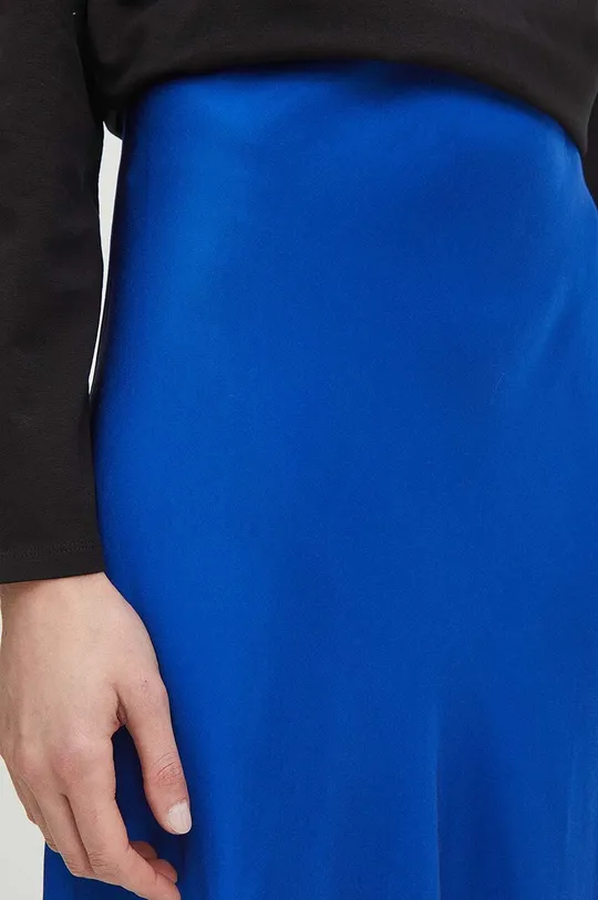 niebieski Spódnica damska maxi satynowa kolor niebieski