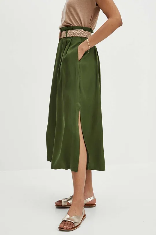 Spódnica damska maxi gładka kolor zielony zielony
