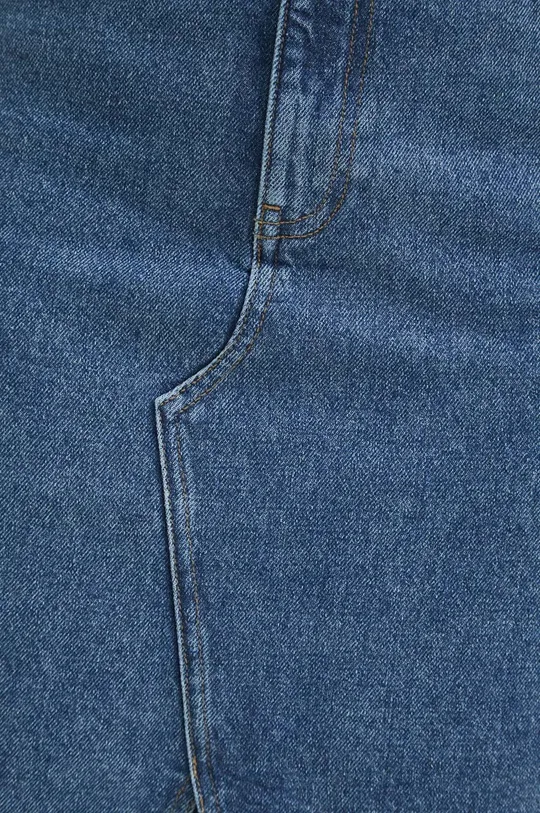 niebieski Spódnica jeansowa damska maxi z rozcięciem kolor niebieski