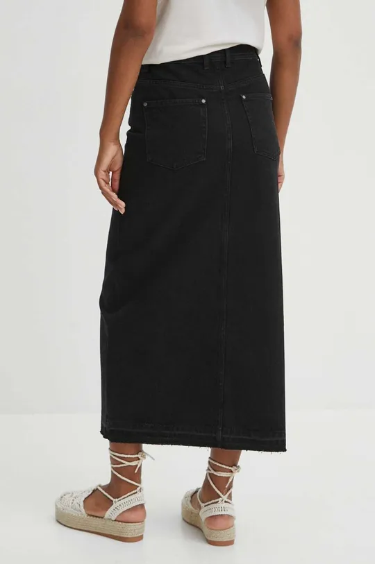 Rifľová sukňa dámska čierna farba Hlavný materiál: 100 % Bavlna Doplnkový materiál: 100 % Bavlna