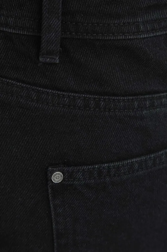 czarny Spódnica jeansowa damska maxi z rozcięciem kolor czarny