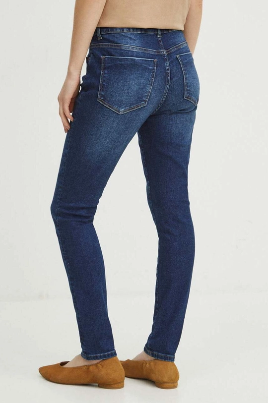 Jeansy damskie skinny kolor granatowy Materiał główny: 98 % Bawełna, 2 % Elastan, Materiał dodatkowy: 100 % Bawełna