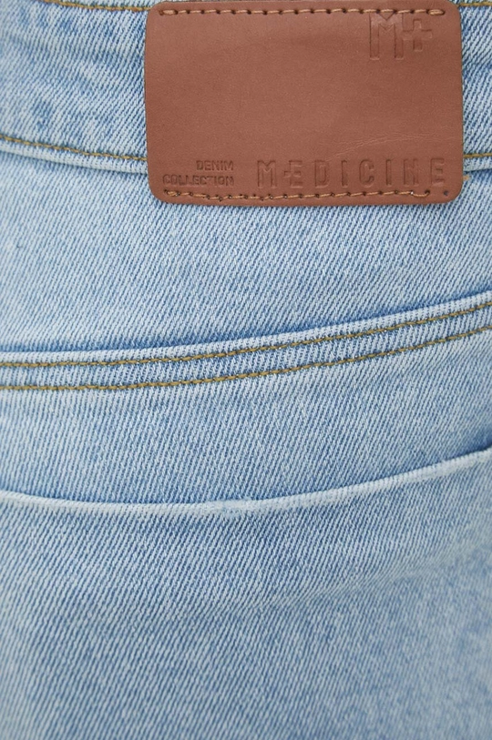 niebieski Jeansy damskie mom fit kolor niebieski