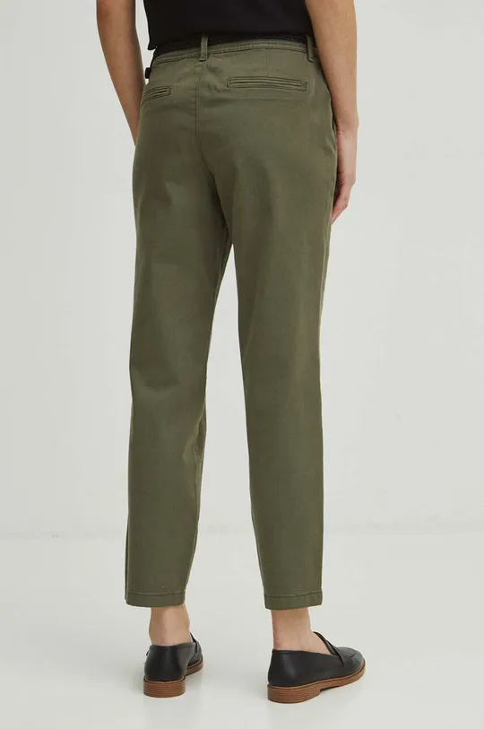 Spodnie damskie chino gładkie kolor zielony Materiał główny: 98 % Bawełna, 2 % Elastan Materiał 5: 100 % Bawełna