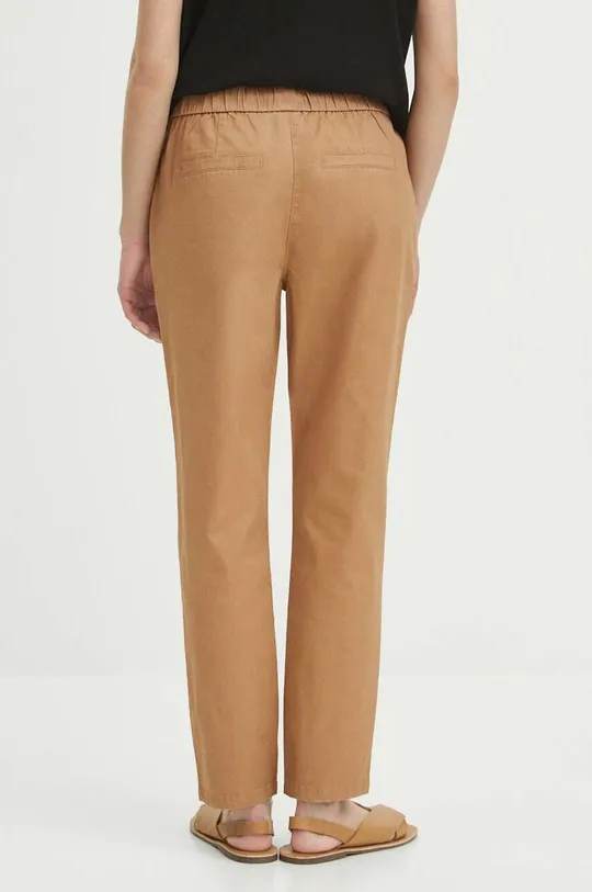 Spodnie damskie gładkie kolor beżowy 98 % Bawełna, 2 % Elastan