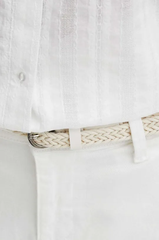 Kalhoty dámské chino jednobarevné bílá barva Dámský