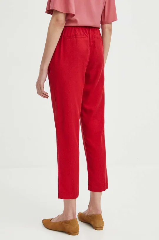 Spodnie damskie z lyocellu gładkie kolor czerwony 100 % Lyocell