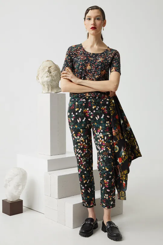 multicolor Spodnie dresowe damskie z kolekcji Eviva L'arte Damski