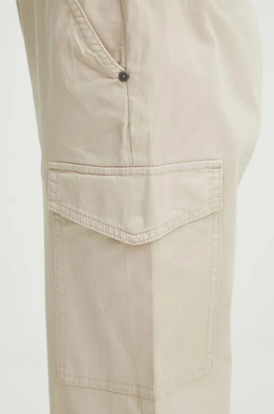 béžová Kalhoty dámské s kapsami cargo béžová barva