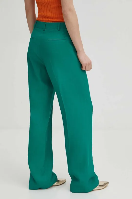 Spodnie damskie wide leg gładkie kolor zielony Materiał główny: 90 % Wiskoza, 10 % Poliester, Materiał dodatkowy: 100 % Poliester