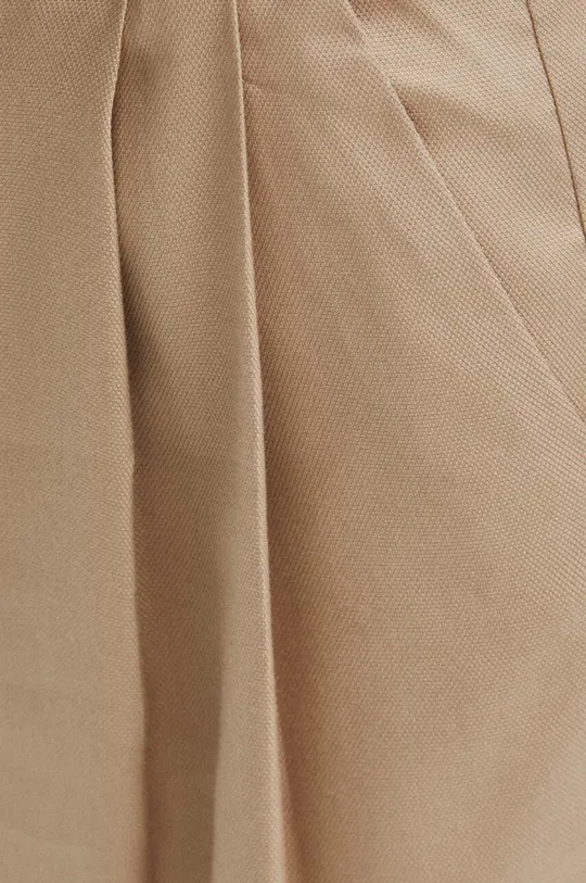 beżowy Spodnie damskie culottes gładkie kolor beżowy
