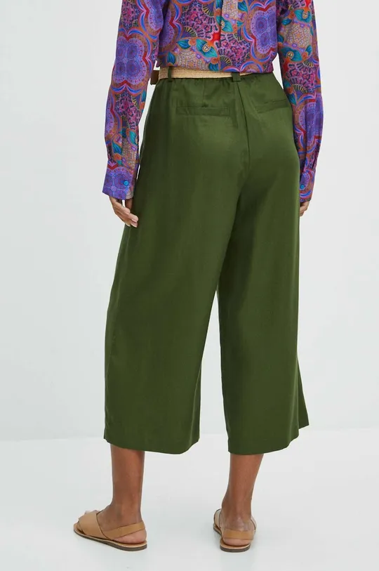 Kalhoty dámské zelená barva Hlavní materiál: 100 % Lyocell Doplňkový materiál: 100 % Polyester