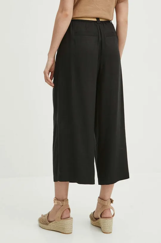 Spodnie damskie culottes gładkie kolor czarny Materiał główny: 100 % Lyocell, Materiał dodatkowy: 100 % Poliester